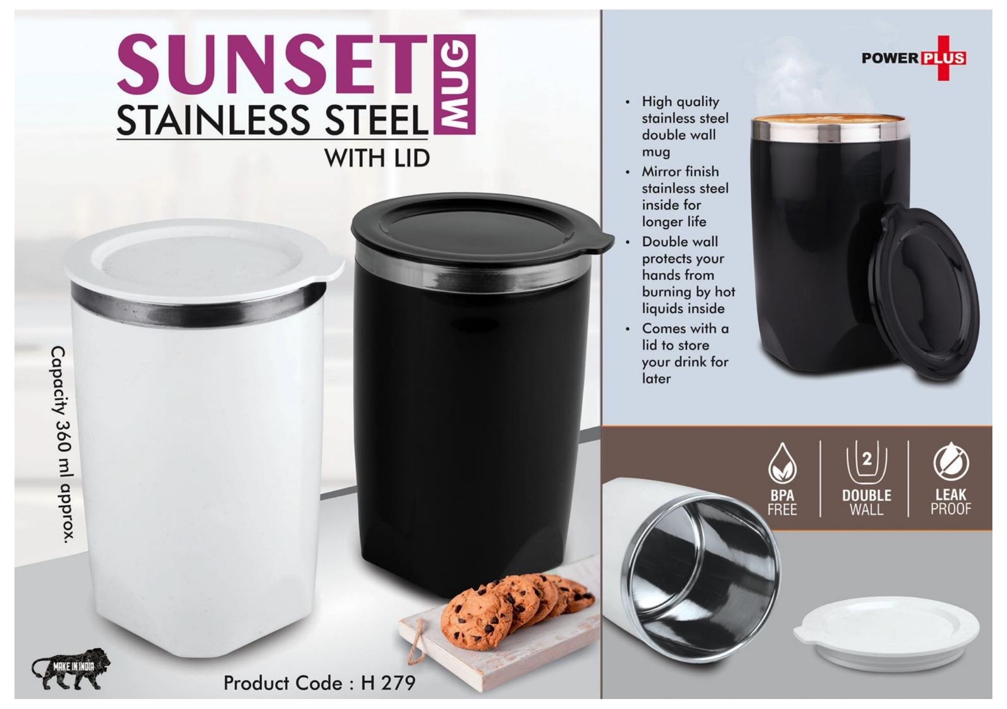 Sunset Stainless Steel Mug with Lid