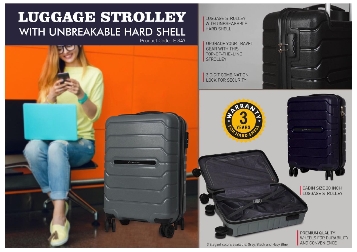 Luggage Strolley with Unbreakable Hard Shell