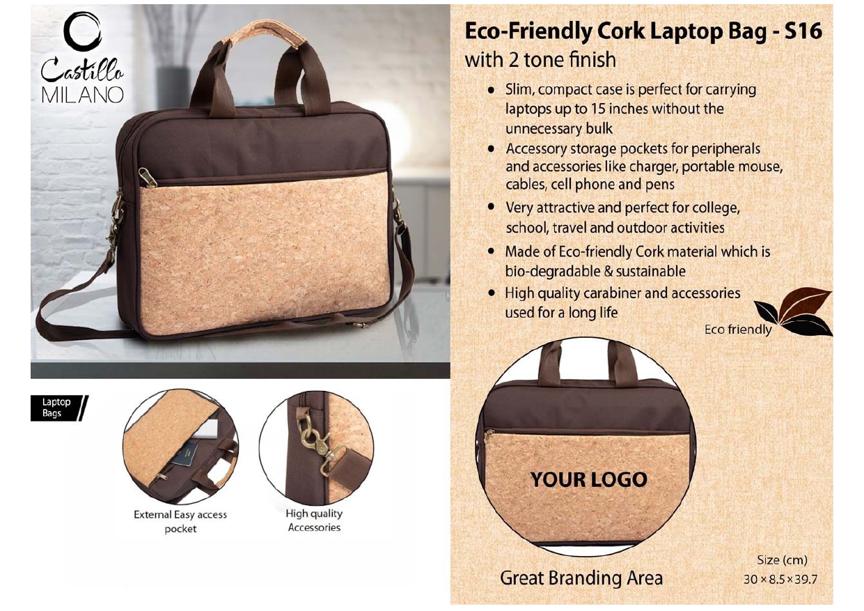 Eco-Friendly Cork Laptop Bag - S16