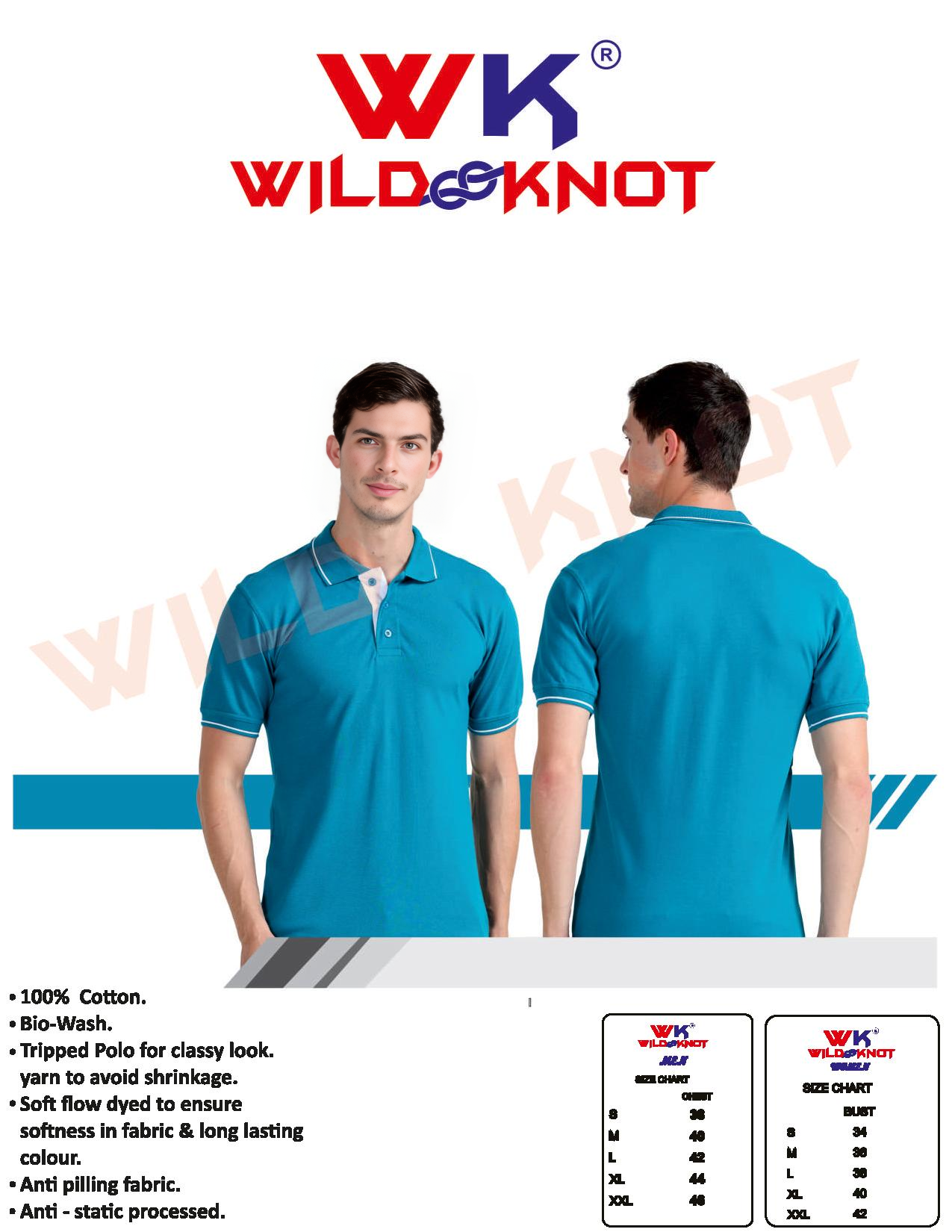 Wild Knot Blue Tipped Polo Shirt