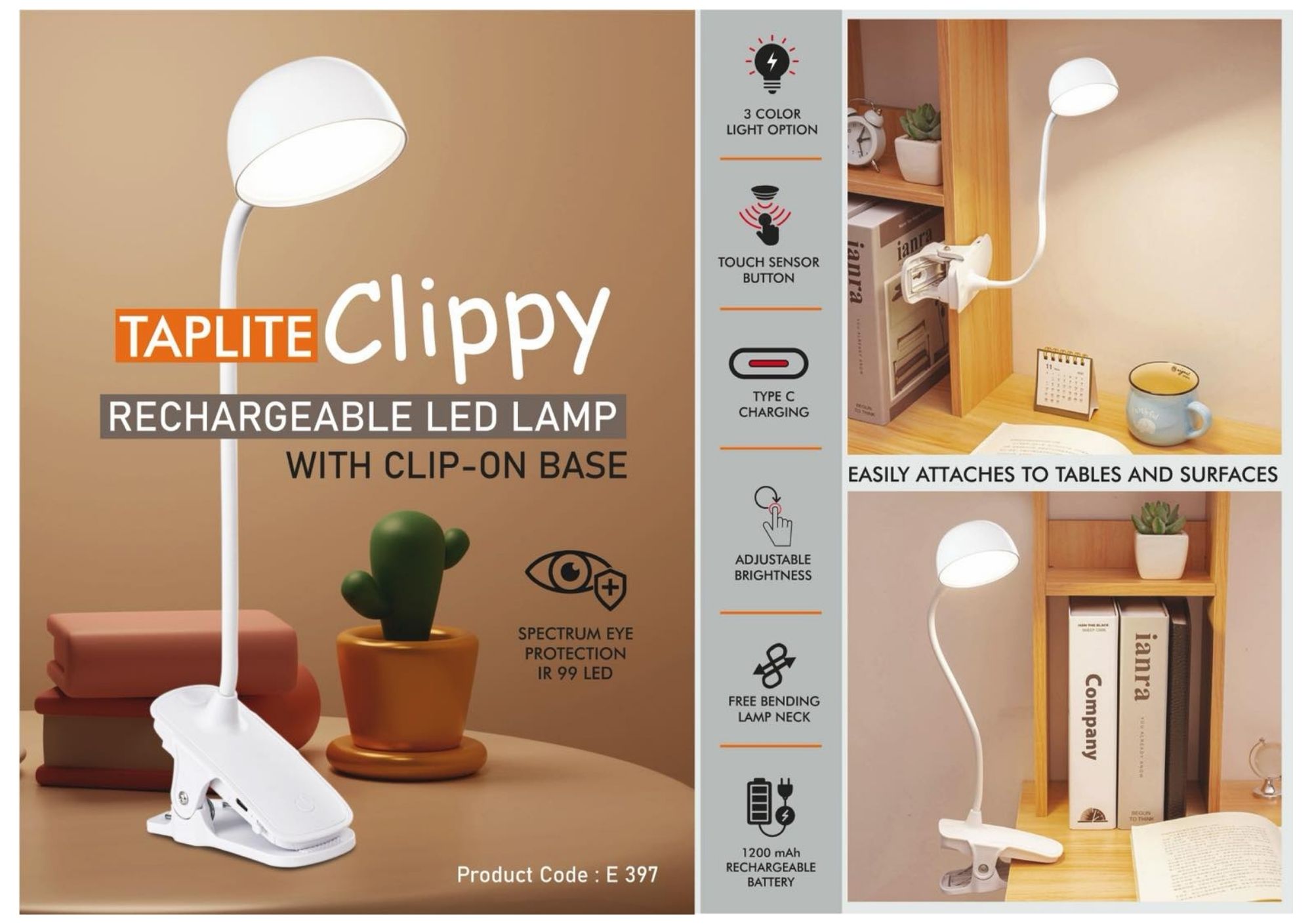 Taplite Clippy Rechargeable LED Lamp