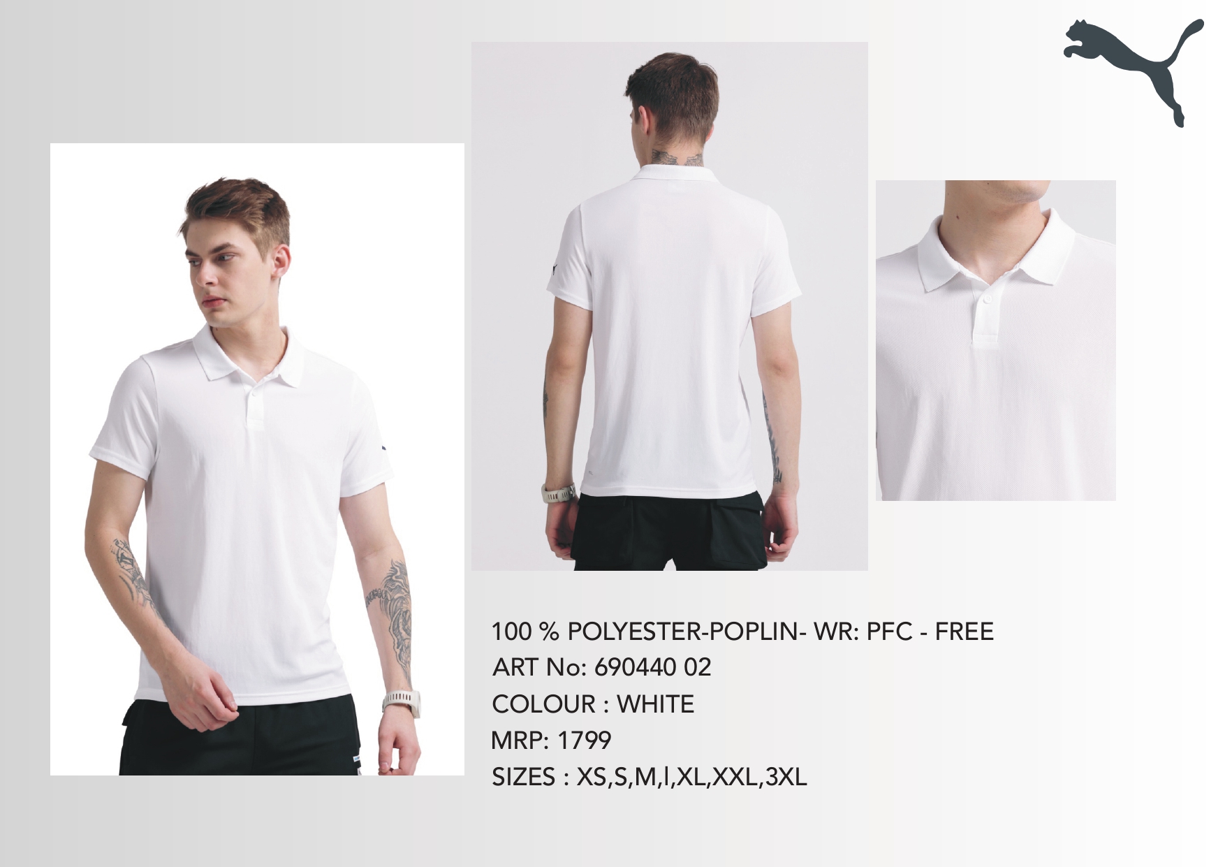 Puma White Polo Shirt