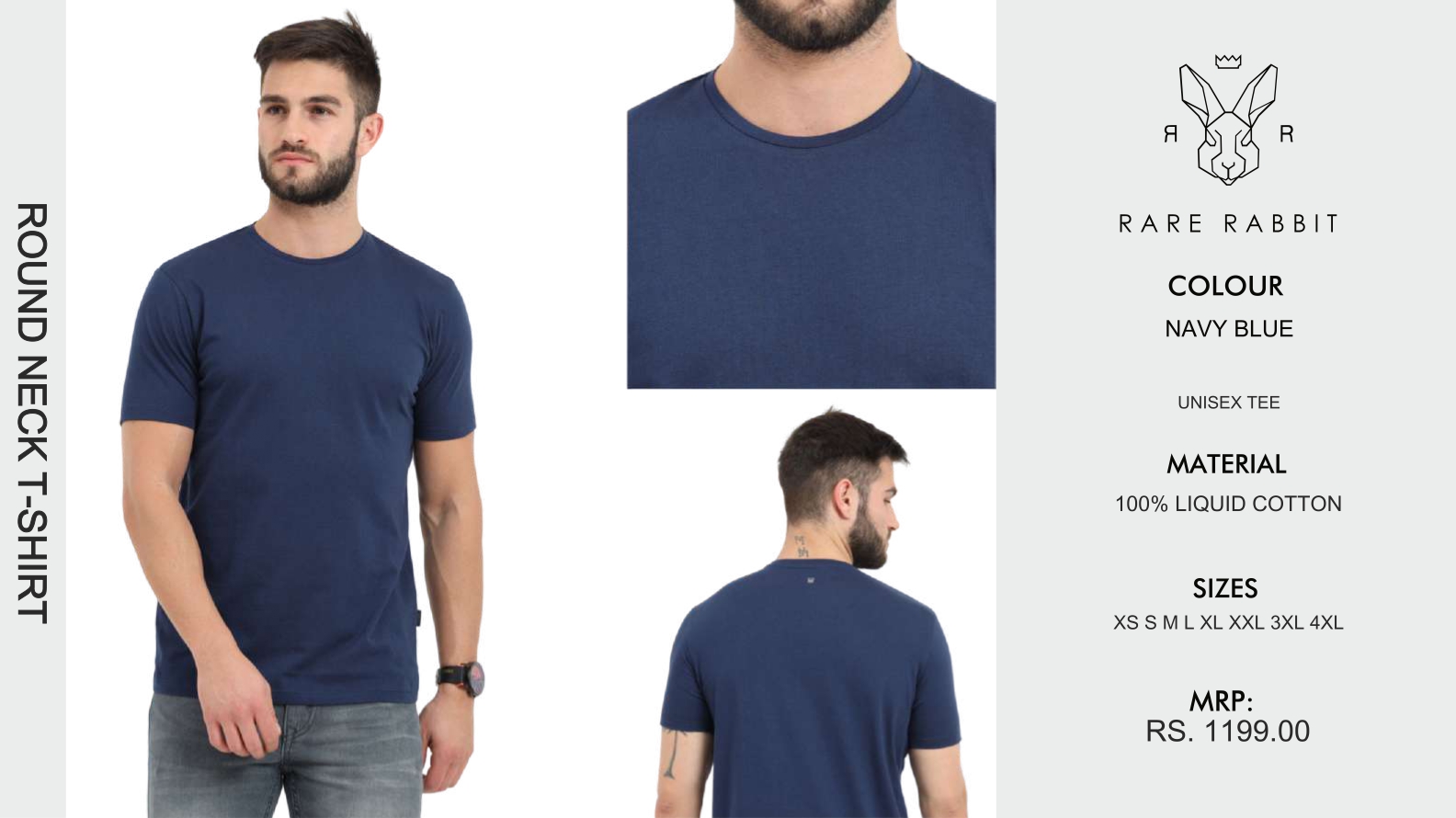 Round Neck Navy Blue T-Shirt