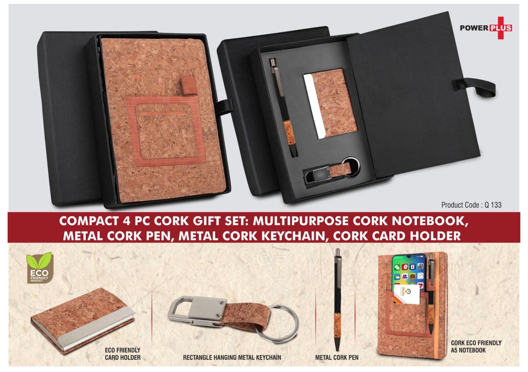Compact 4 Pc Cork Gift Set