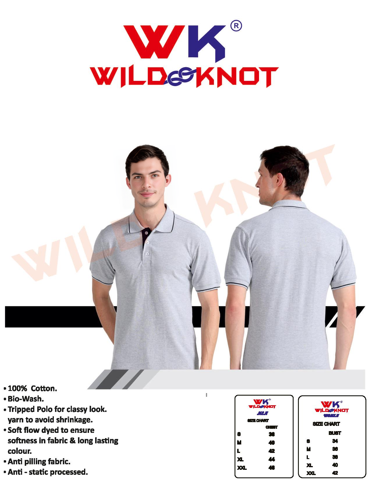 Wild & Knot Men's Tipped Polo T-Shirt