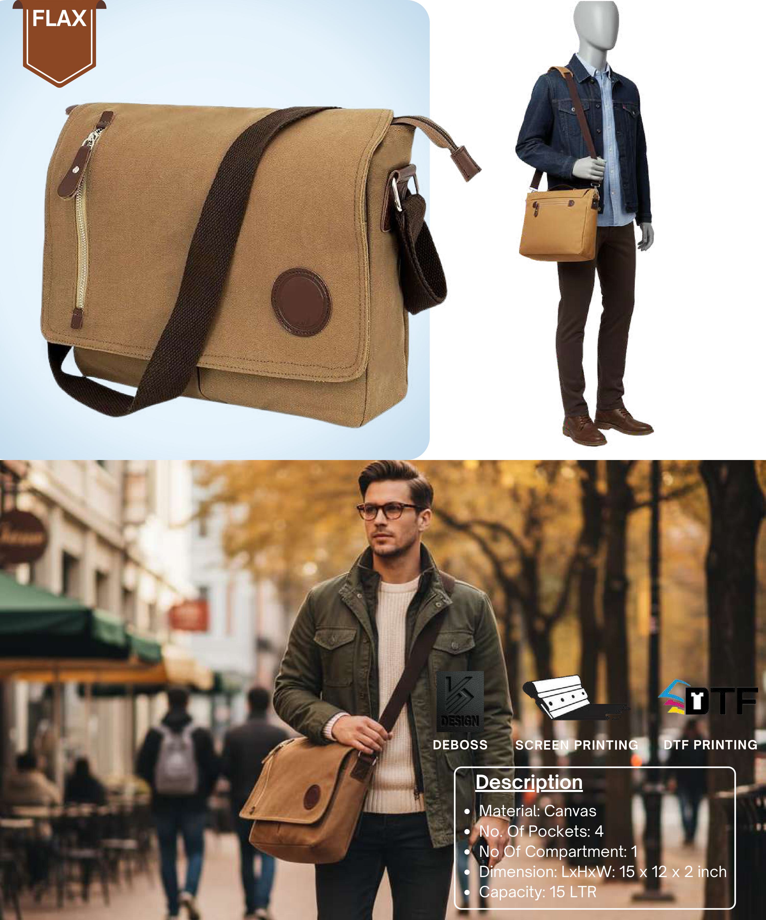 Canvas Messenger Bag