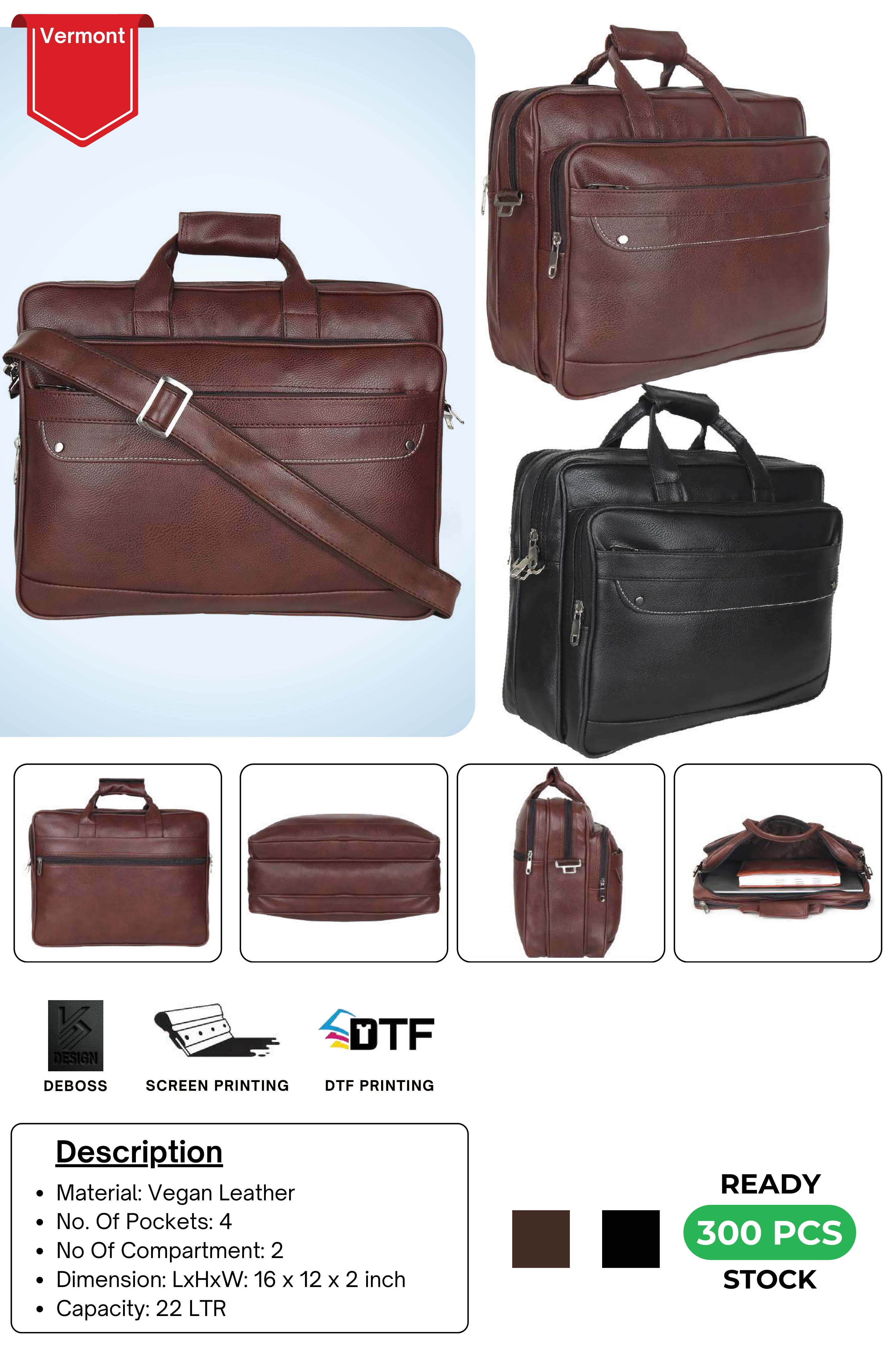 Vermont Vegan Leather Laptop Bag