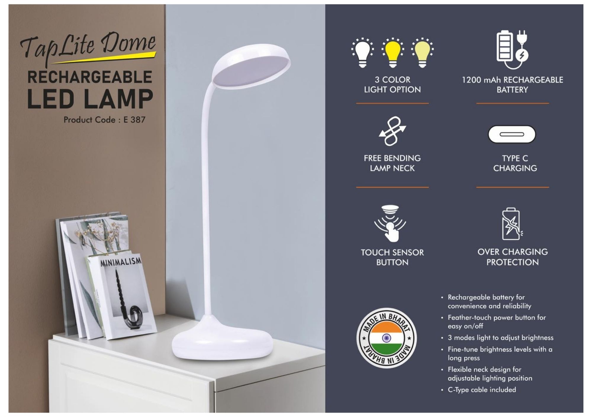 TapLite Dome Rechargeable LED Lamp