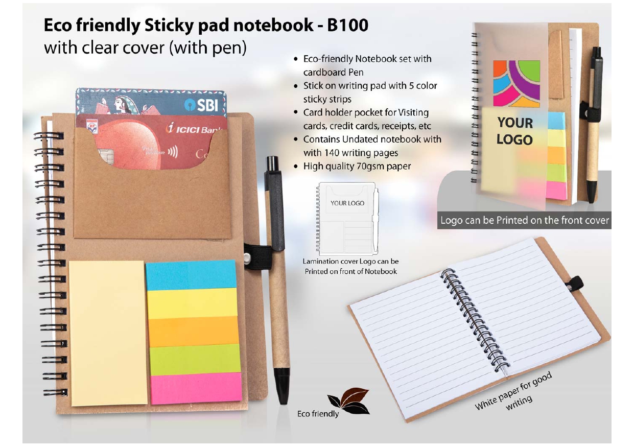 Eco Friendly Sticky Pad Notebook with Pen