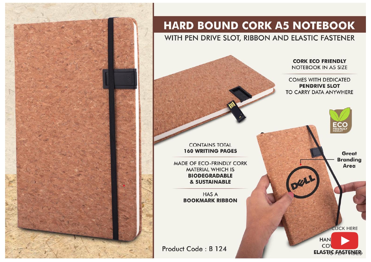 Hard Bound Cork A5 Notebook