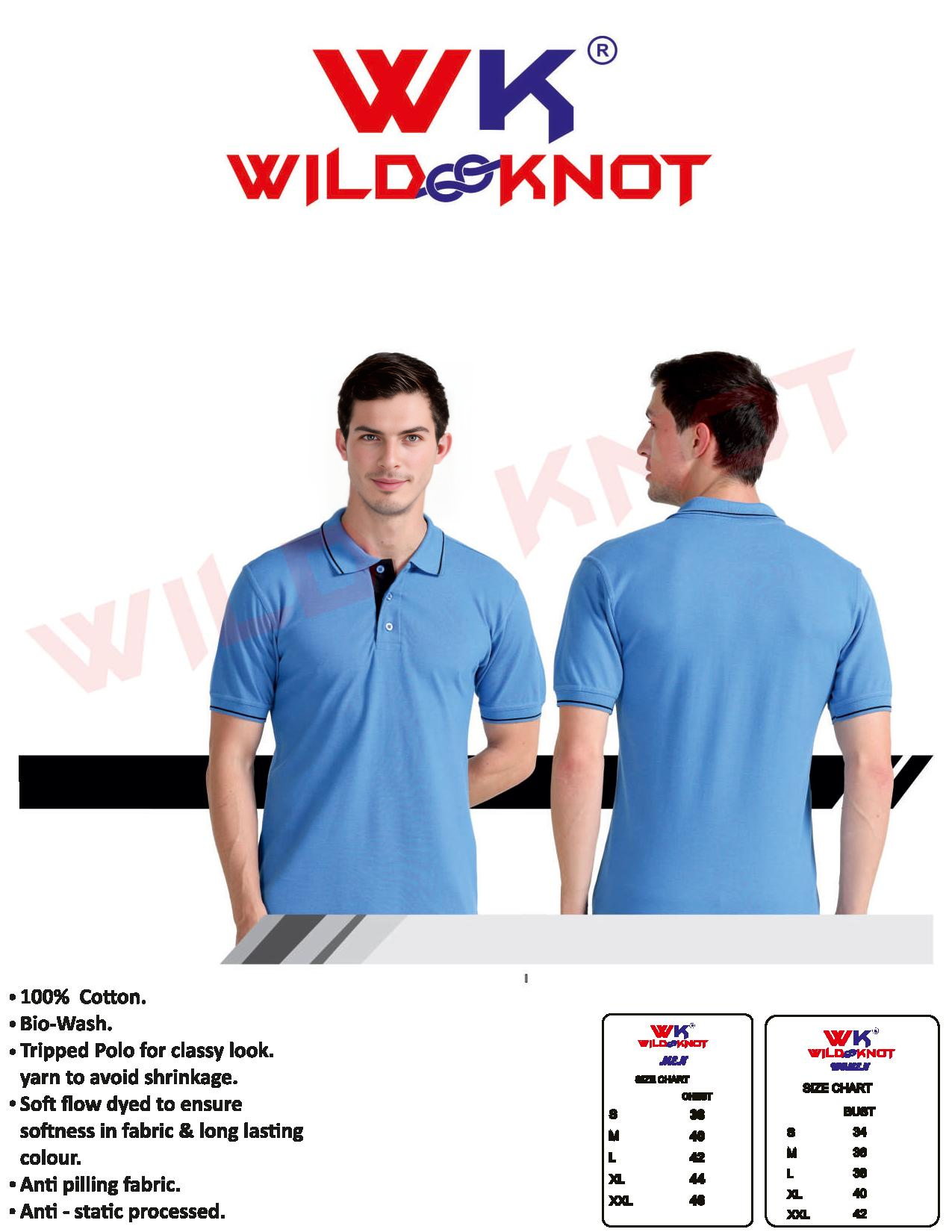 Wild Knot Men's Blue Polo T-Shirt