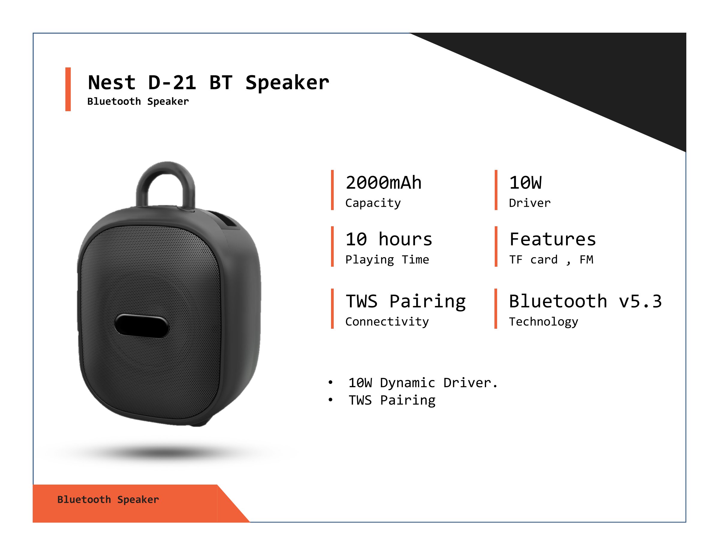 Wild Knot Nest D-21 BT Speaker This product has a minimum quantity of 50