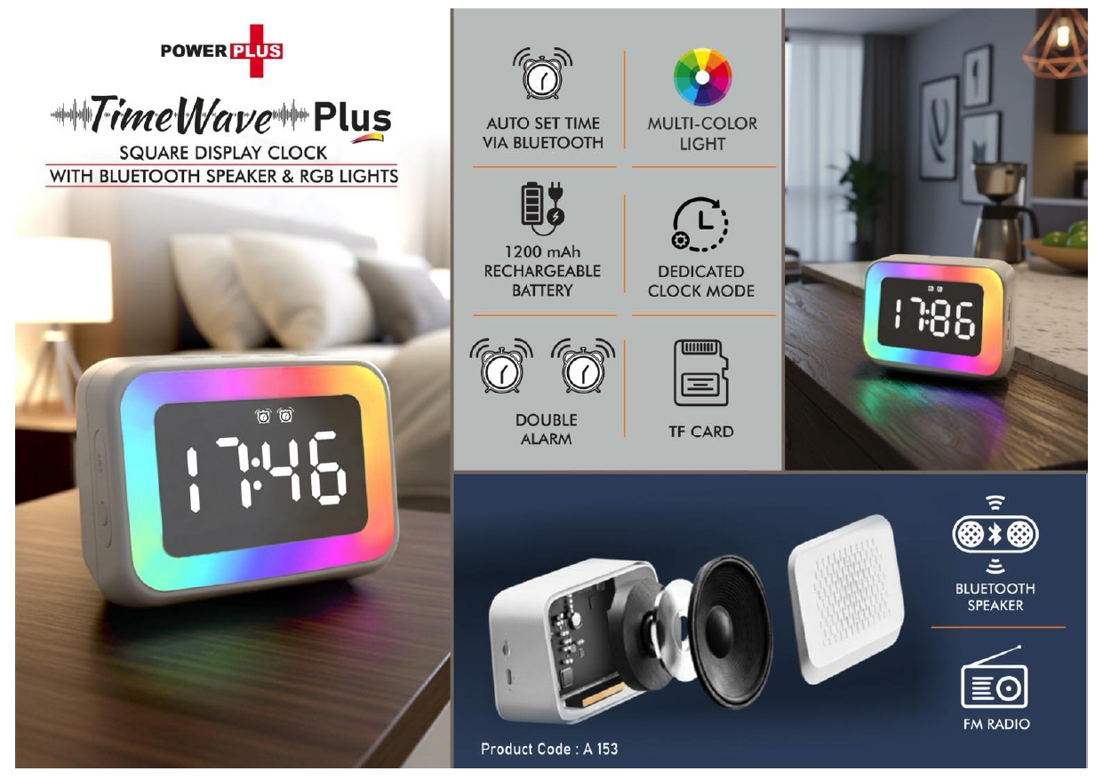 TimeWave Plus Square Display Clock