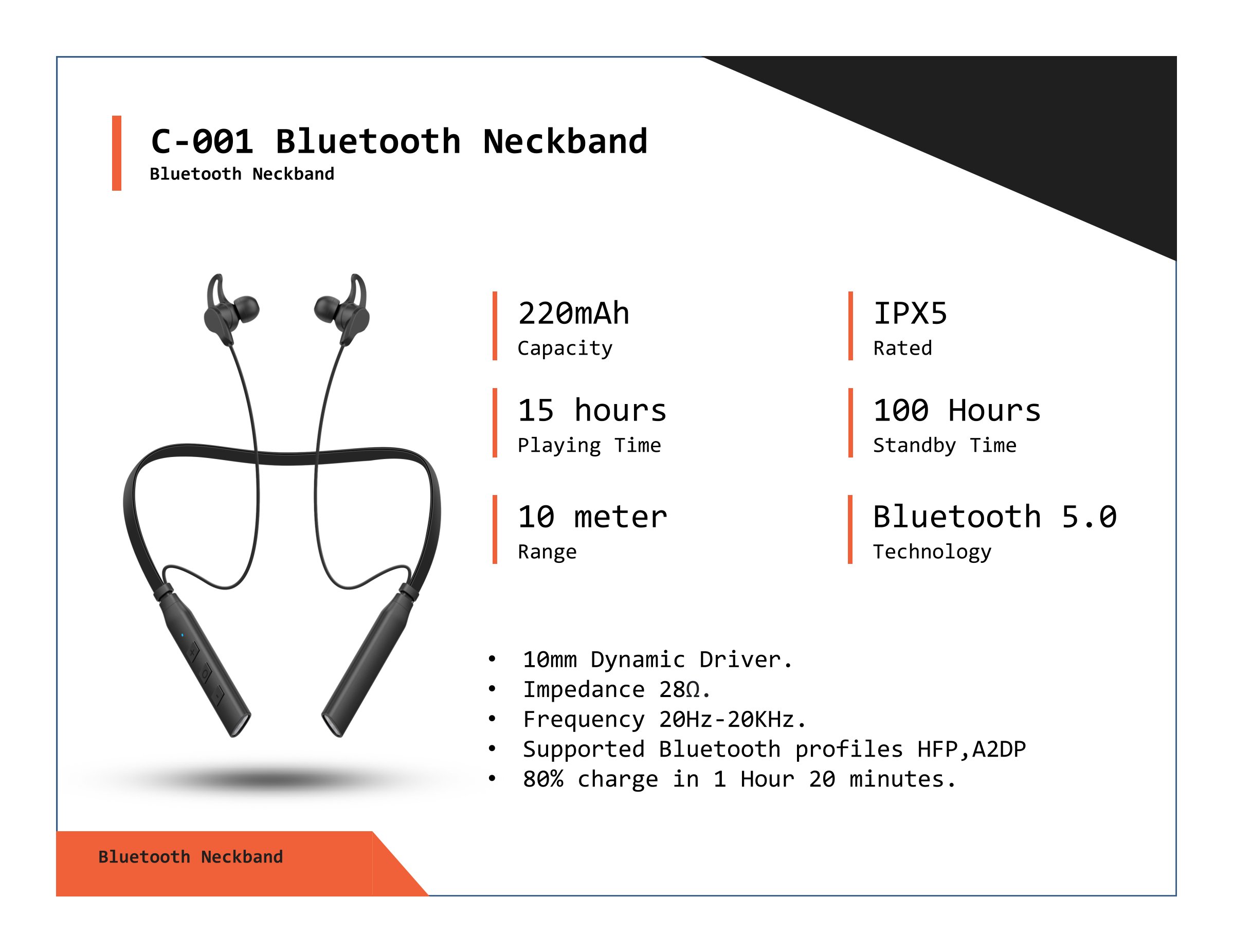 Wild Knot C-001 Bluetooth Neckband This product has a minimum quantity of 50