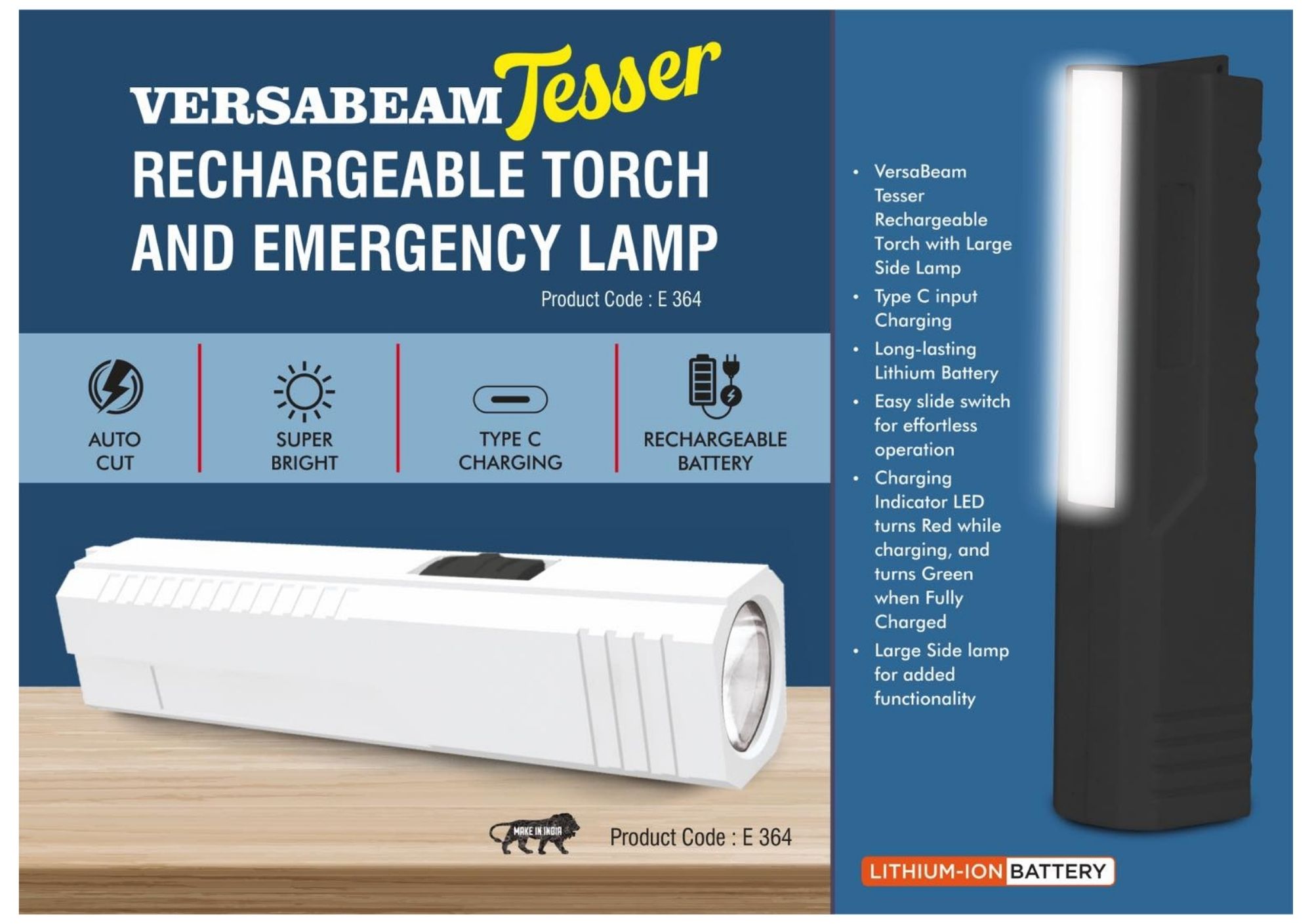 Versabeam Tesser Rechargeable Torch and Emergency Lamp