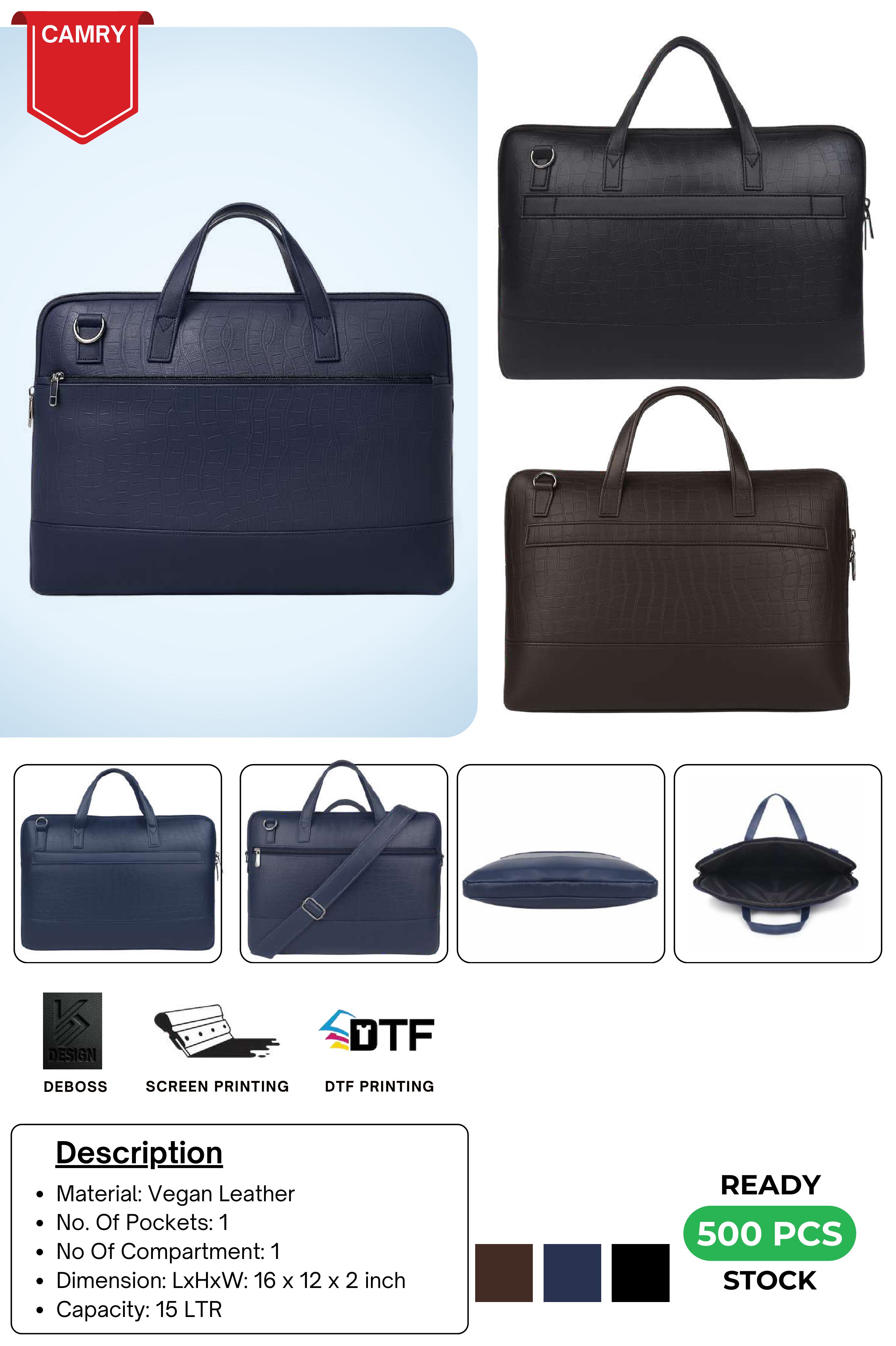 Camry Vegan Leather Laptop Bag