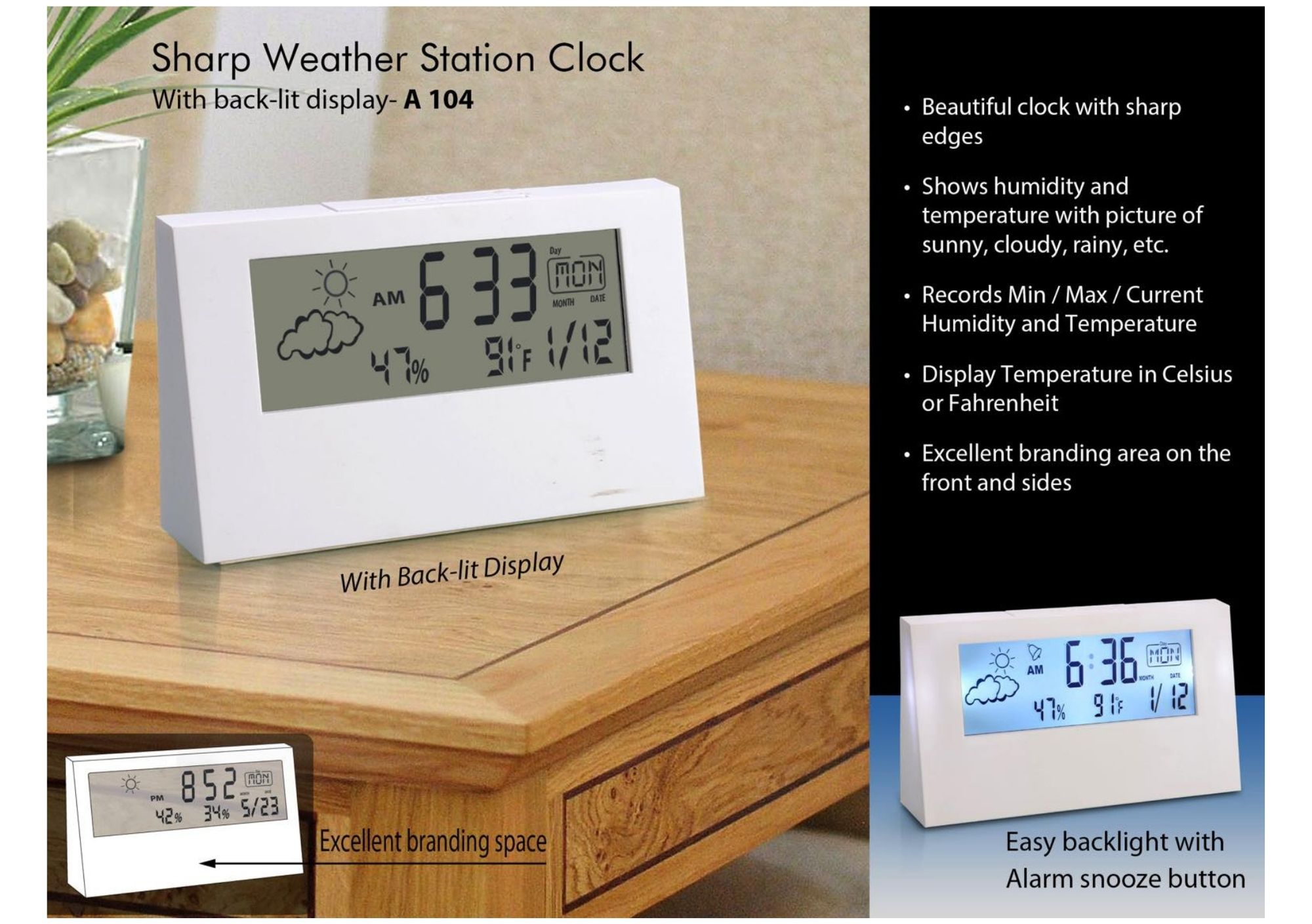 Sharp Weather Station Clock