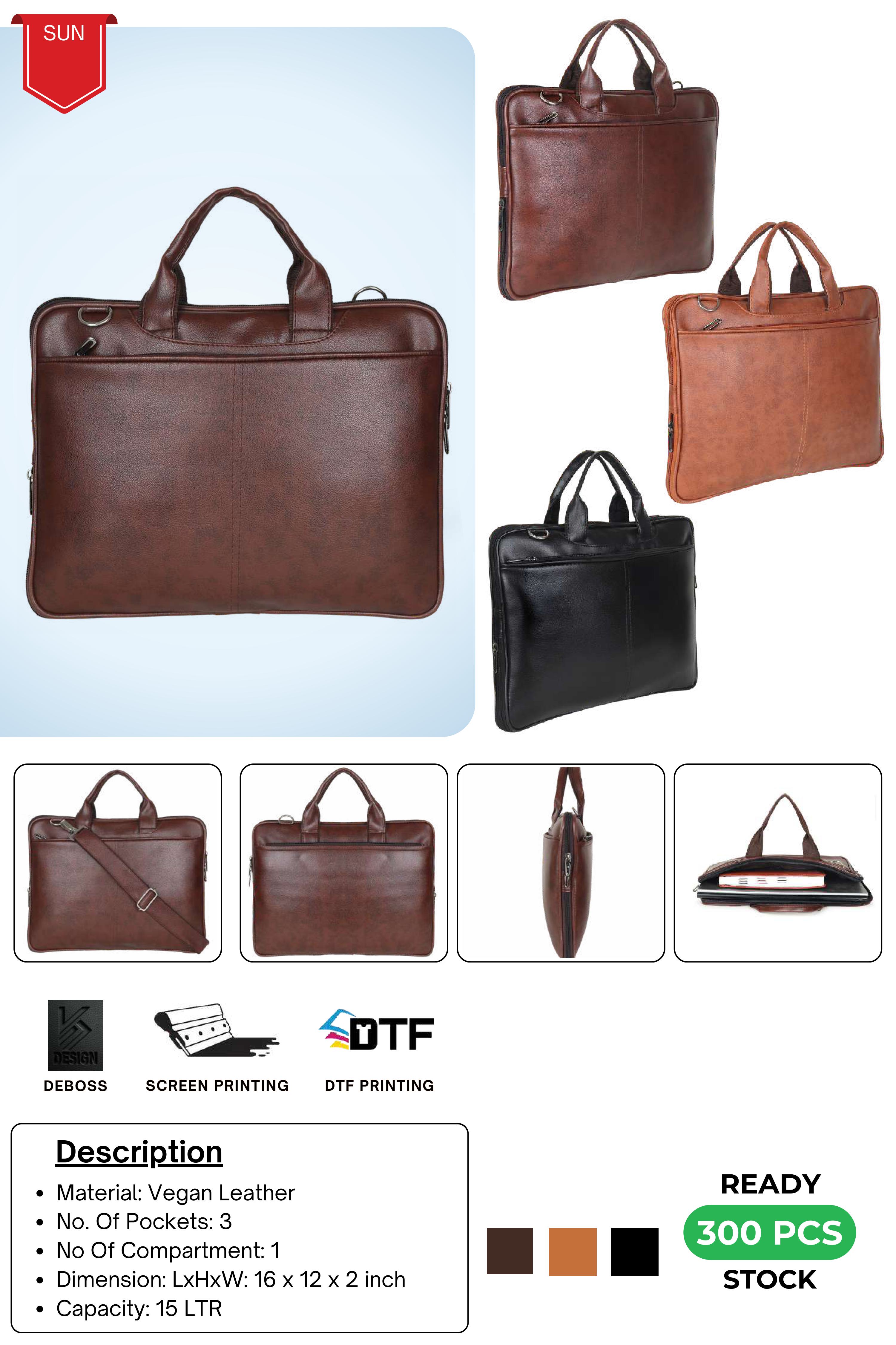 Vegan Leather Laptop Bag