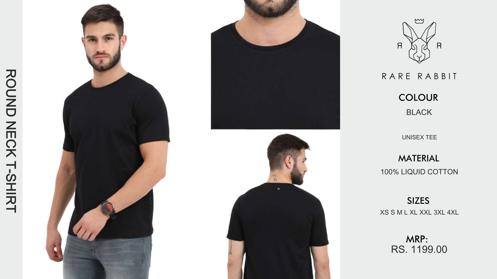 Round Neck Black T-Shirt