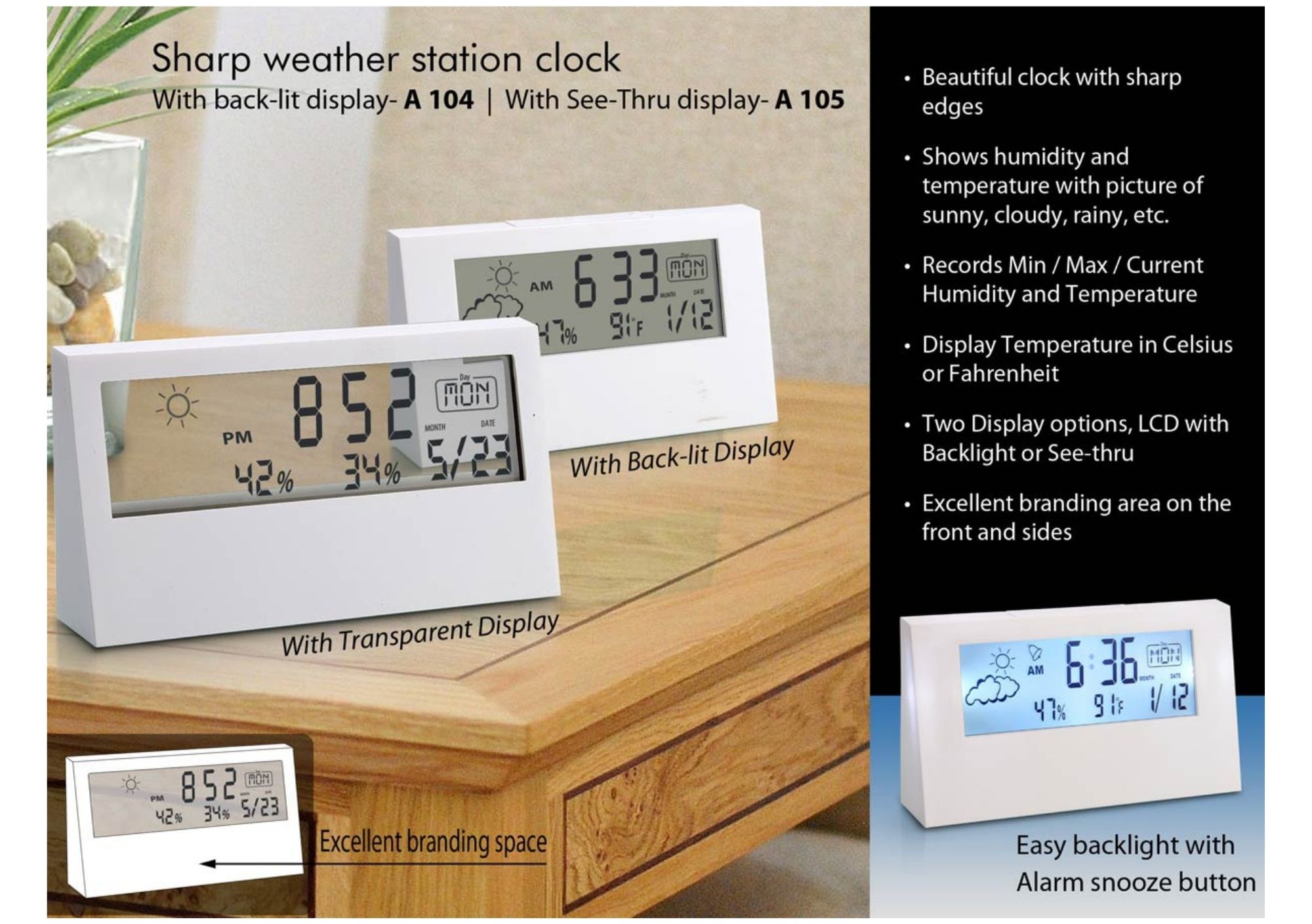 Sharp Weather Station Clock