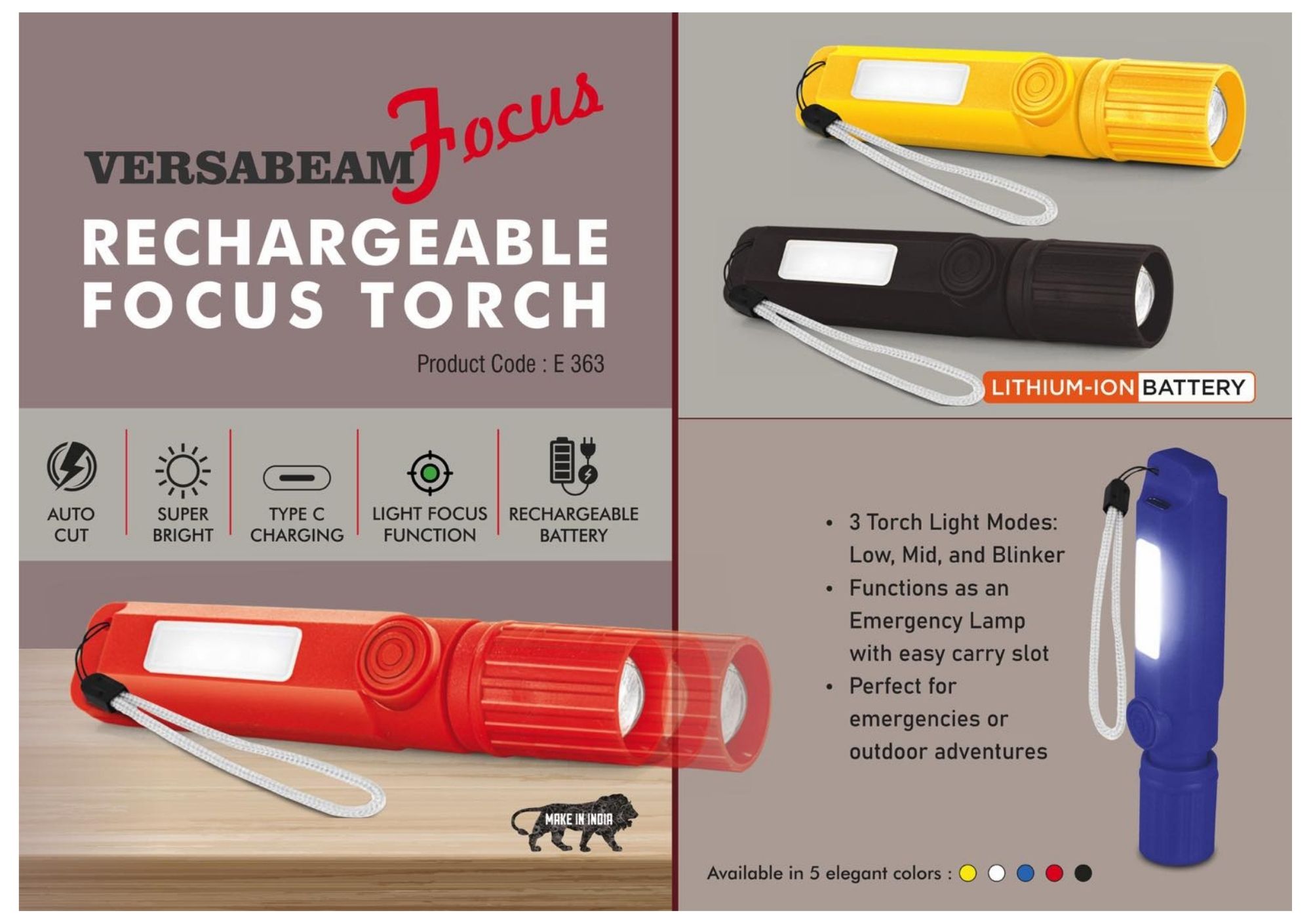 Versabeam Focus Rechargeable Torch