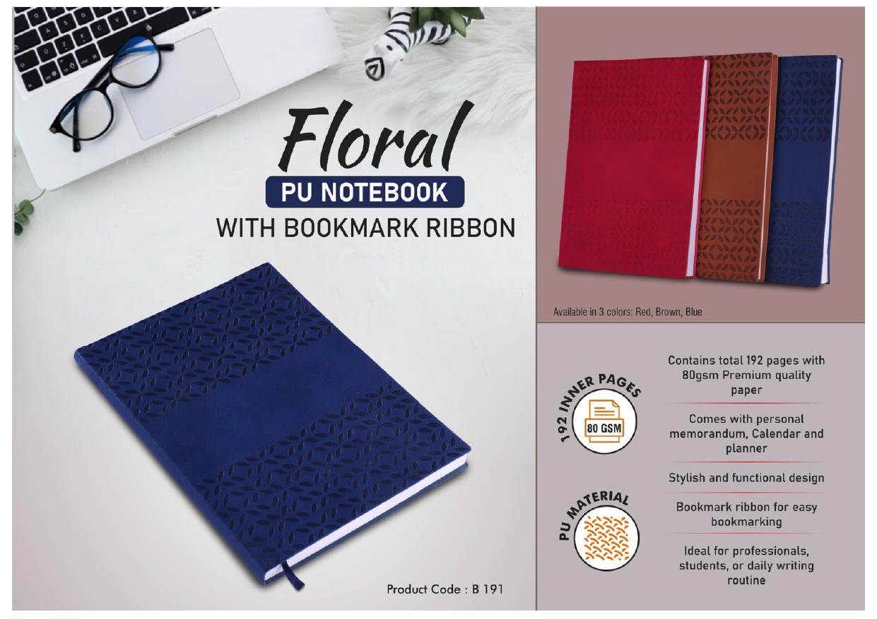 Floral PU Notebook