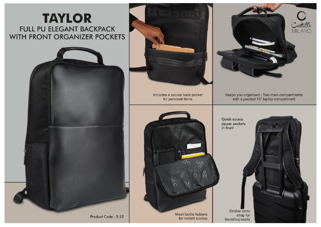 Taylor Full PU Elegant Backpack