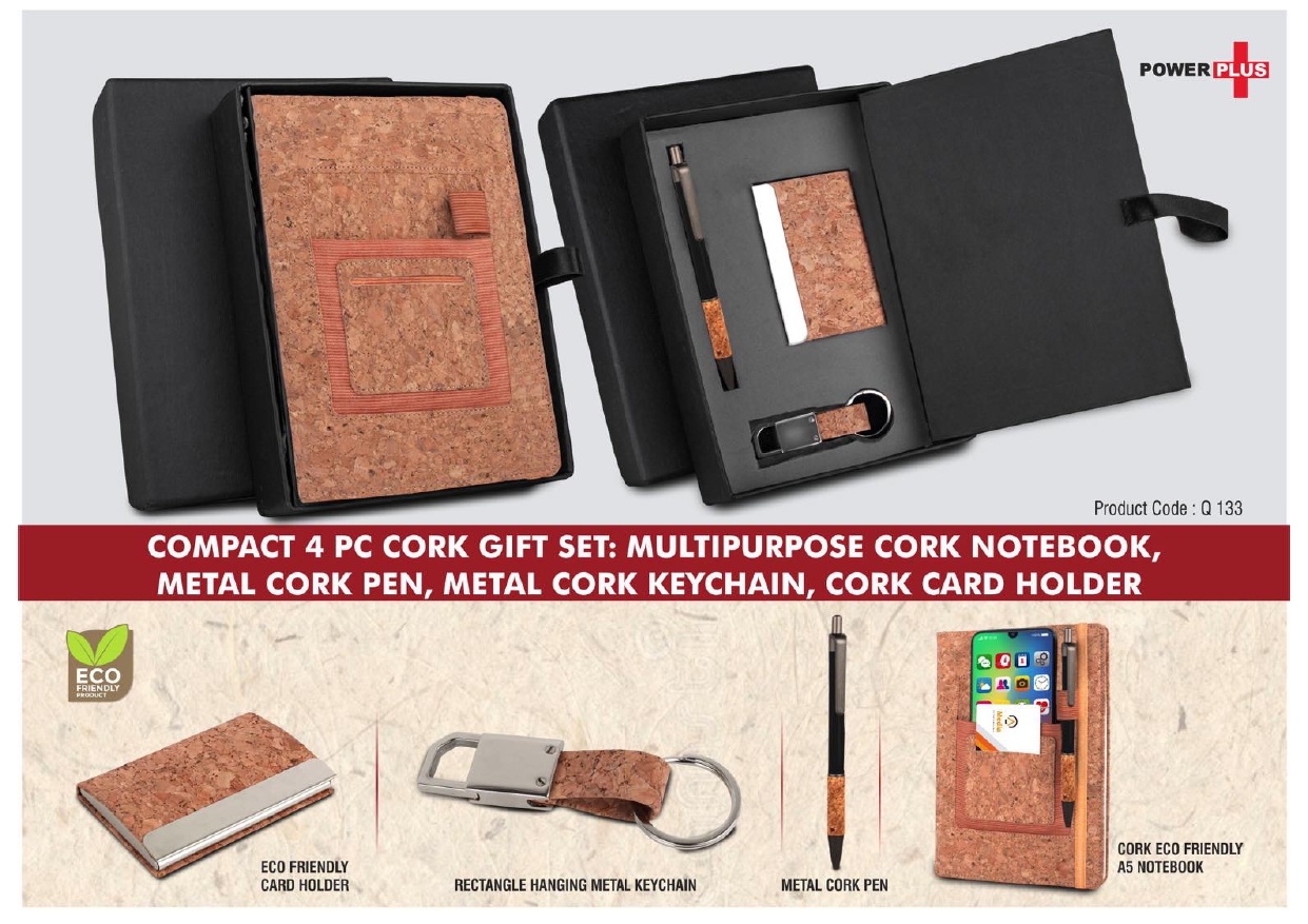 Compact 4 PC Cork Gift Set MIN 100 PCS 
