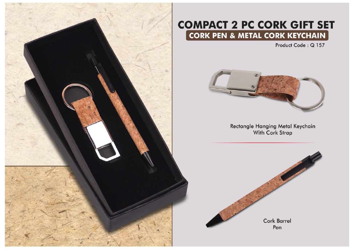 Compact 2 Pc Cork Gift Set MIN 100 PCS 