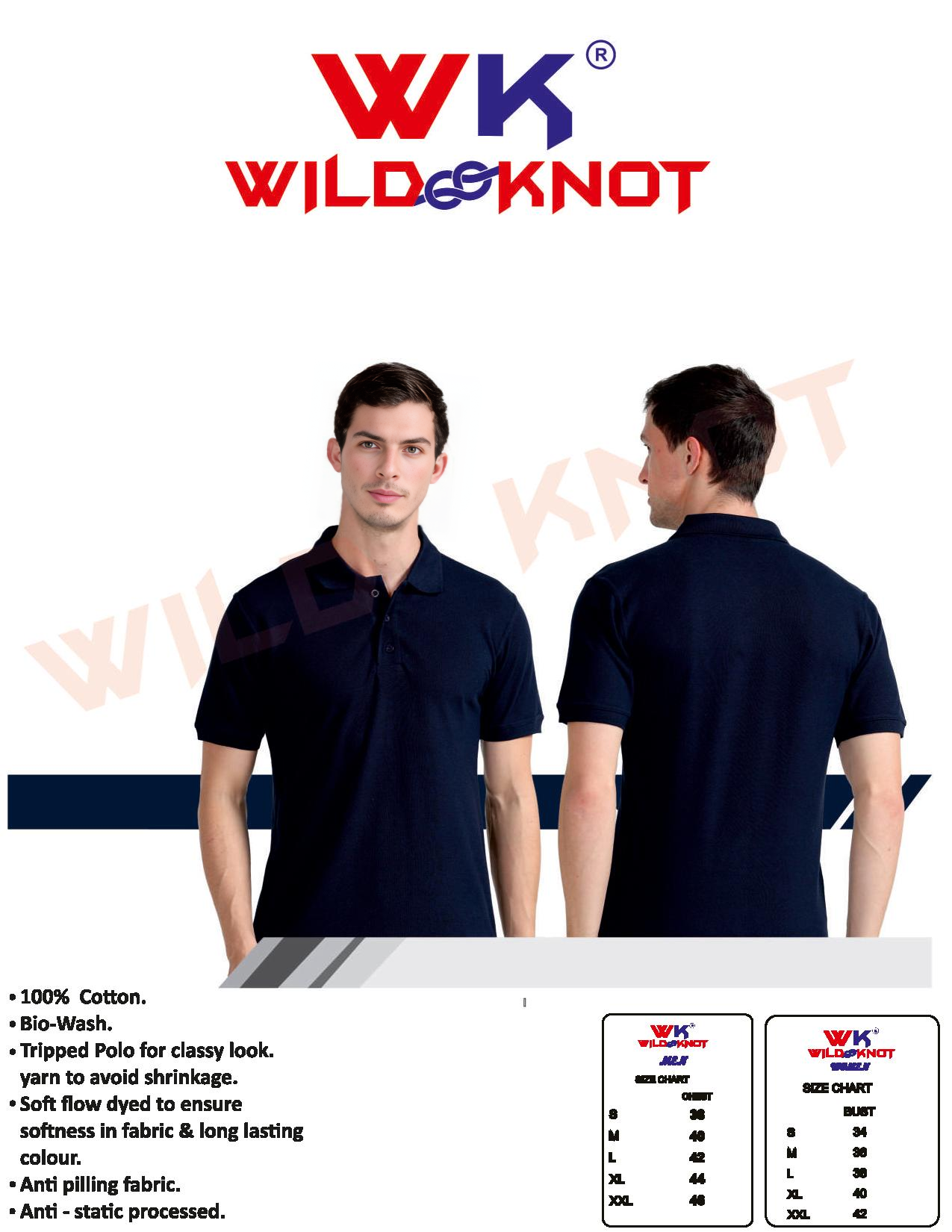 Wild Knot Navy Blue Polo T-Shirt