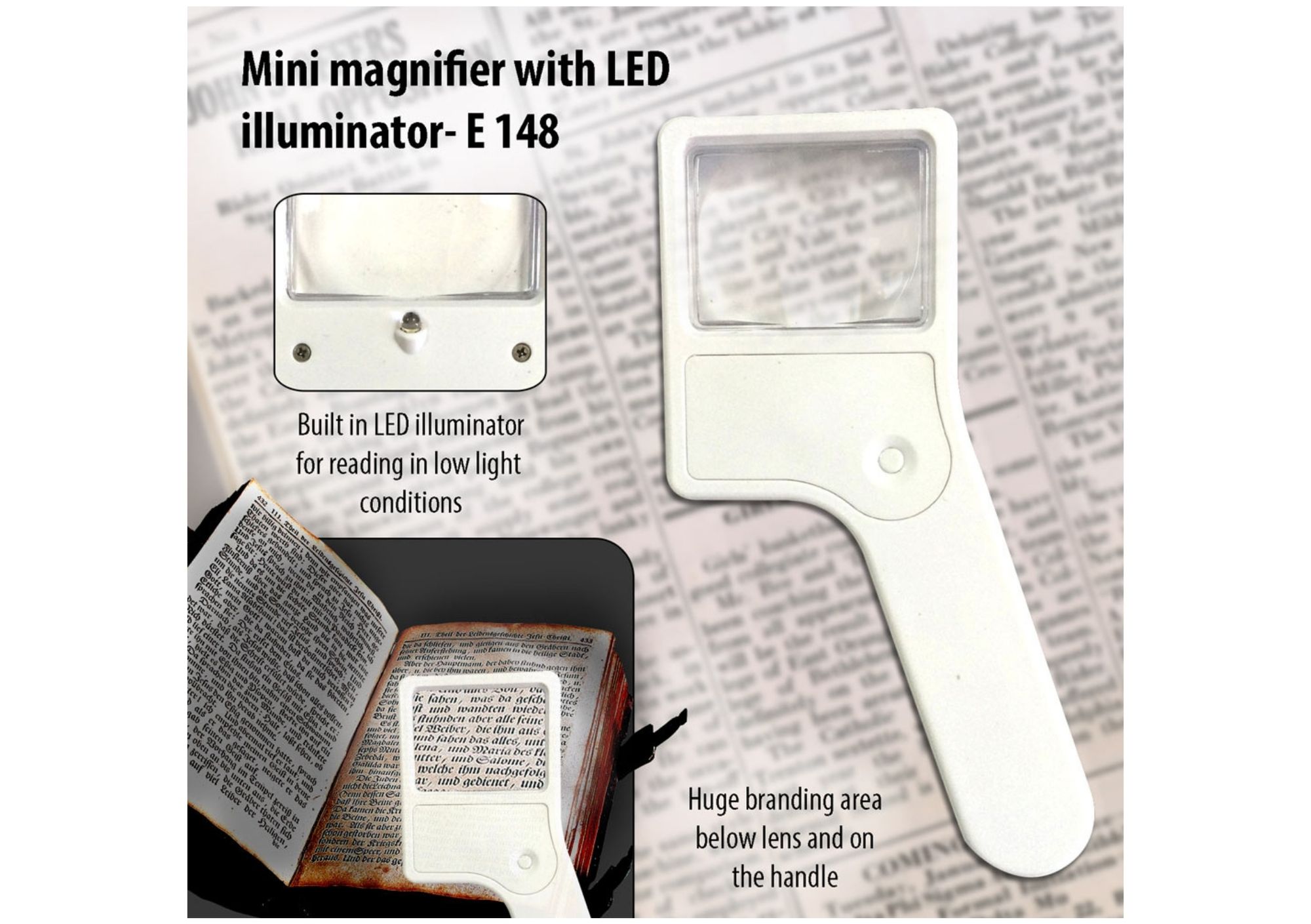 Mini magnifier with LED illuminator