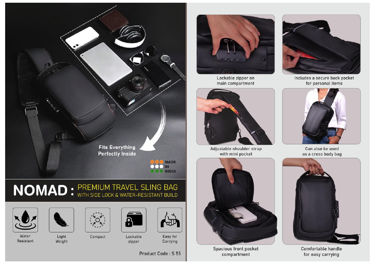 Nomad Premium Travel Sling Bag