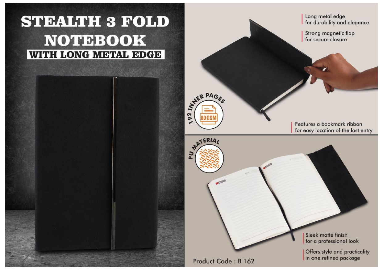 Stealth 3 Fold Notebook