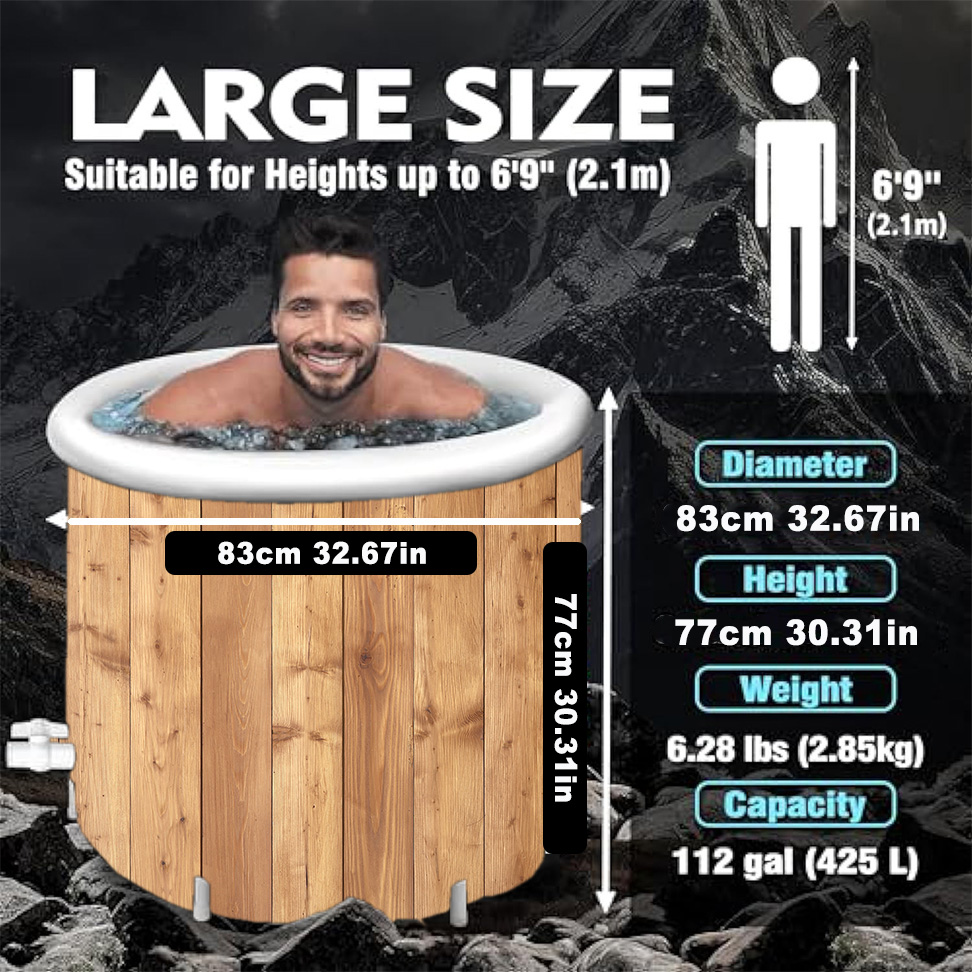 Portable Wooden Cold Plunge Tub