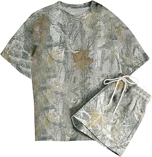 Camo Print T-shirt & Shorts Set