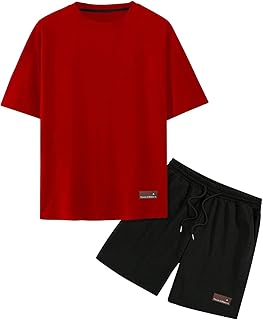 Red T-Shirt and Black Shorts Set