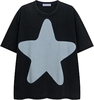 Black T-shirt with Large Star Print