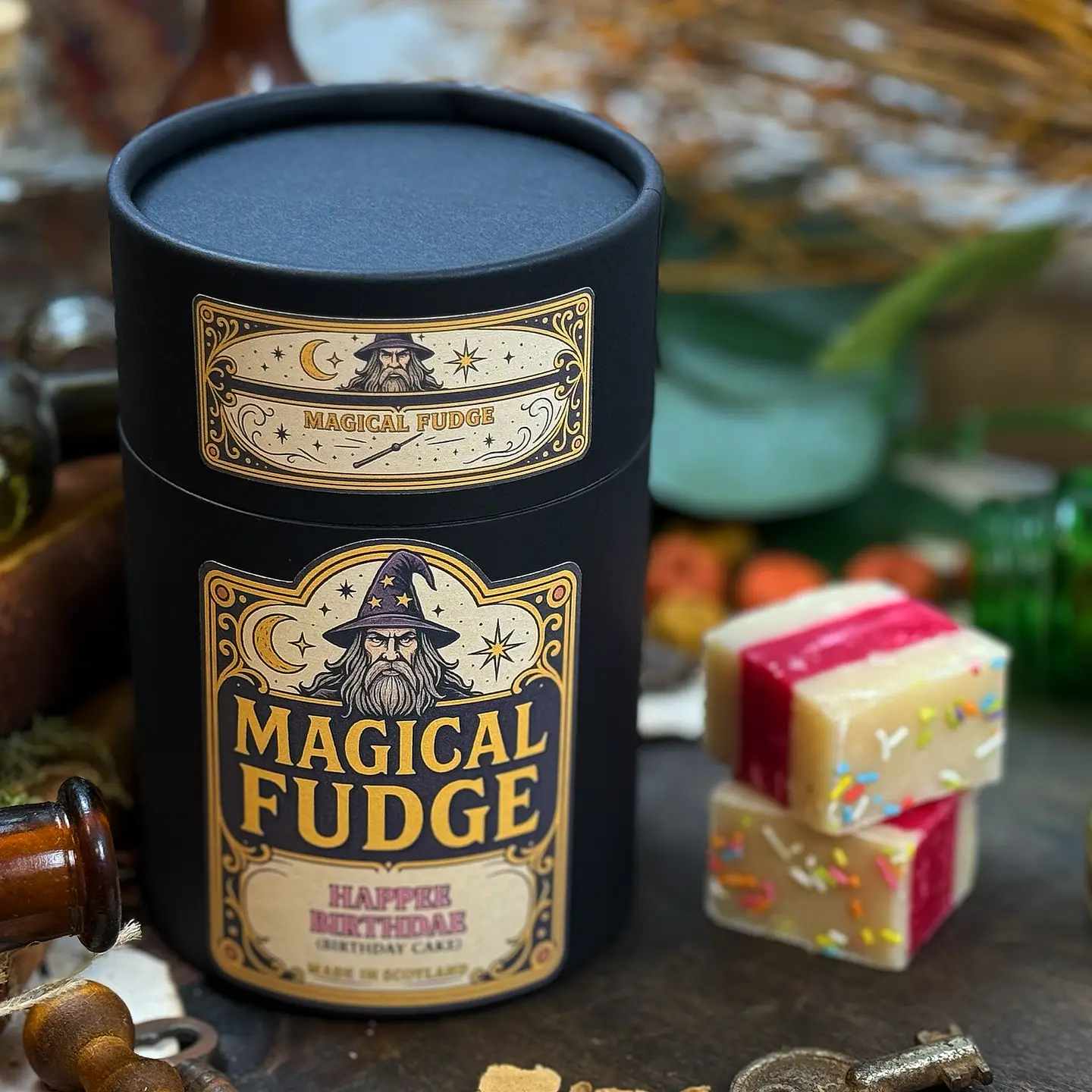 Magical Fudge Hapee Birthdae !