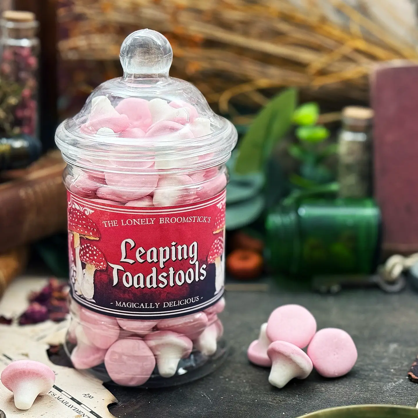 Leaping Toadstools Candy Jar