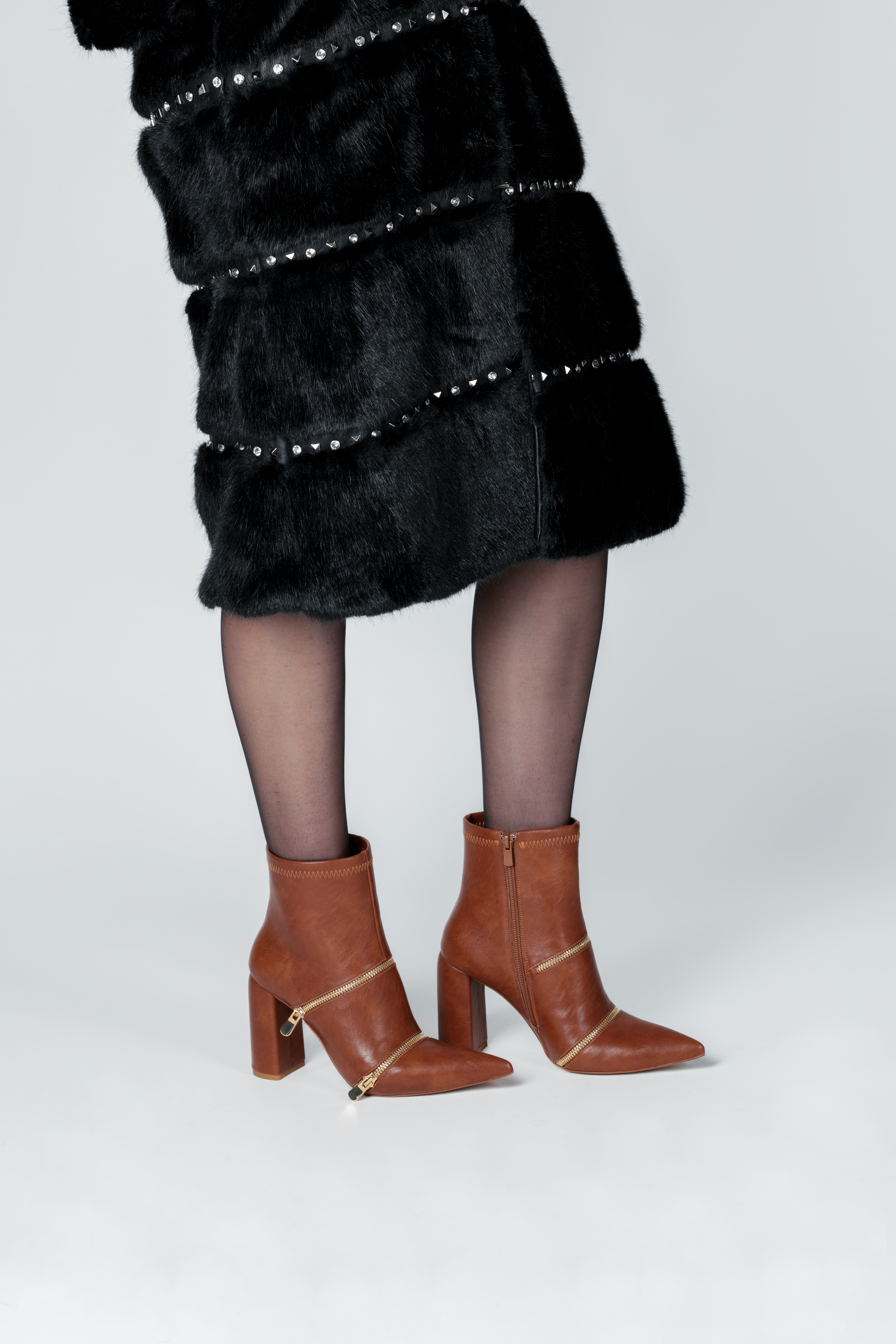 Kahverengi Fermuar Detaylı  Bot