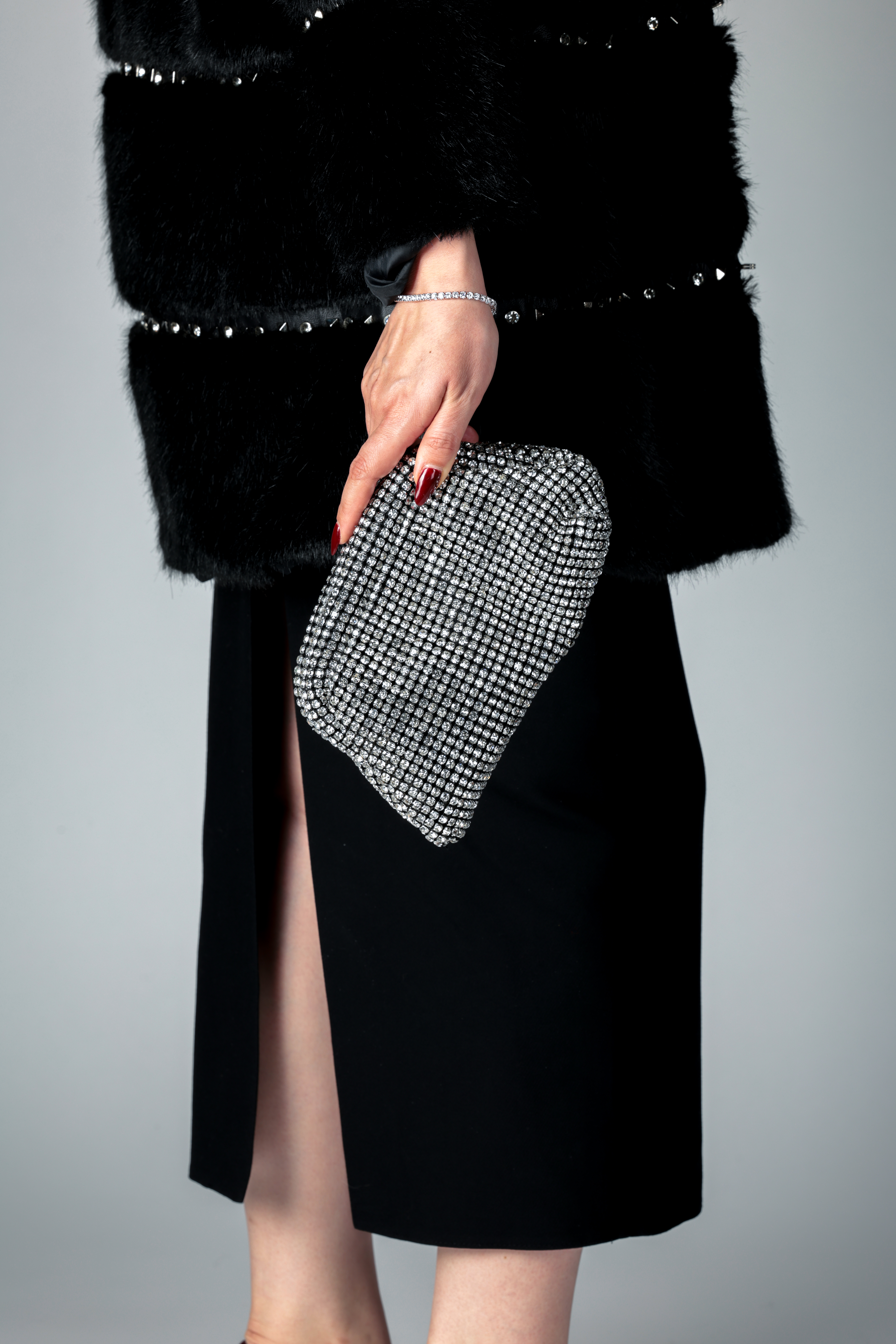 Parlak cluntch çanta