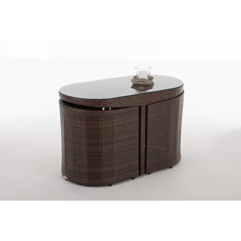 MyGreenearth Outdoor Patio Seating Set 2 Chairs and 1 Table Set Brown