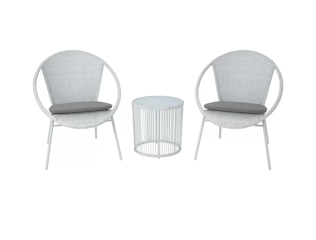 MyGreenearth Outdoor Patio Seating Set 2 Chairs and 1 Table Set White