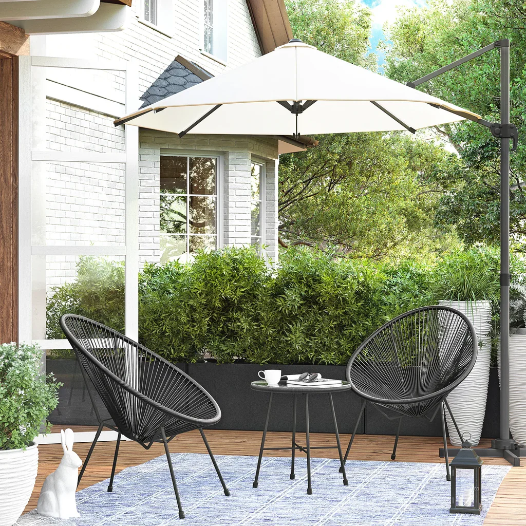 MyGreenearth Outdoor Patio Seating Set 2 Chairs and 1 Table Set (Black)