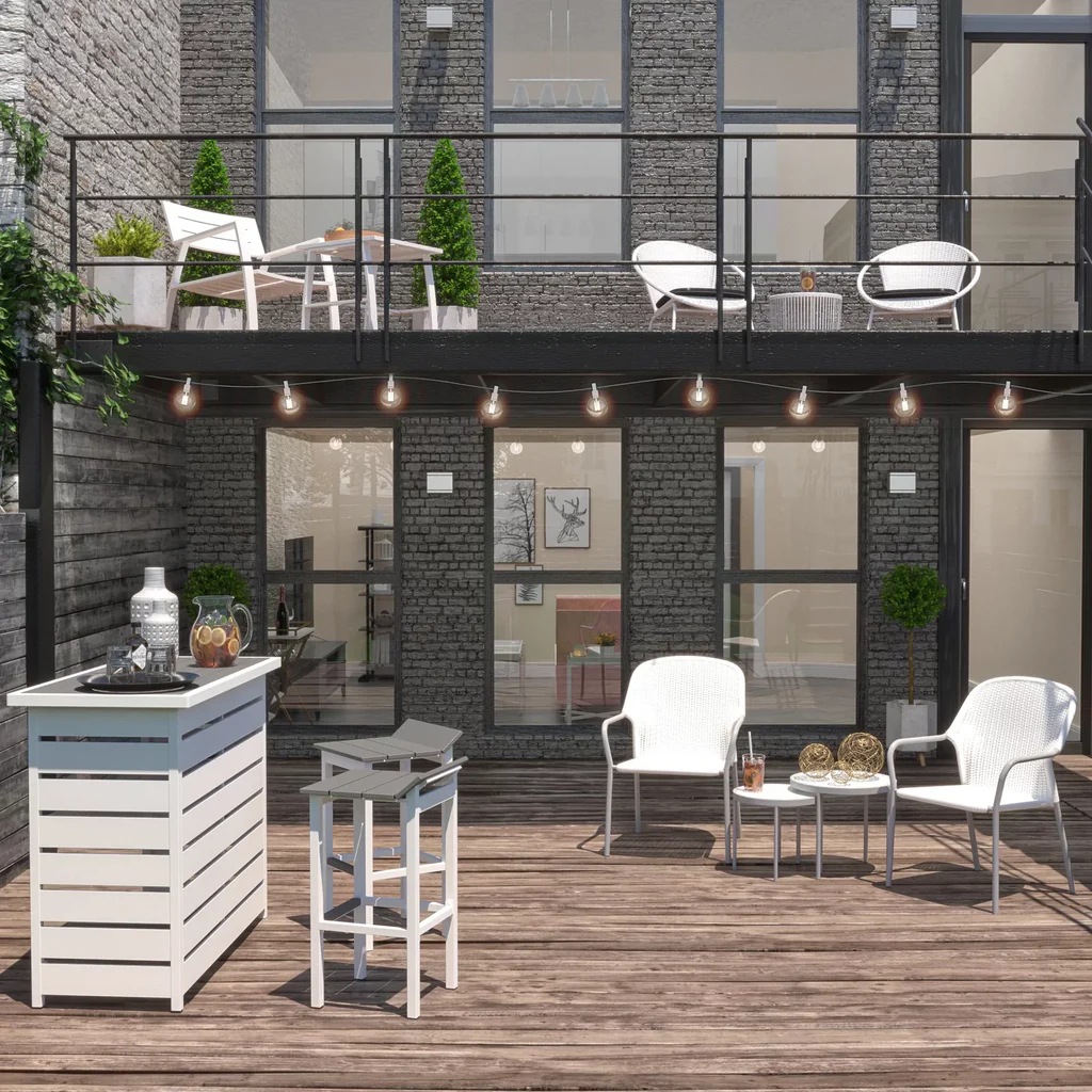 MyGreenearth Outdoor Patio Seating Set 2 Chairs and 1 Table Set White