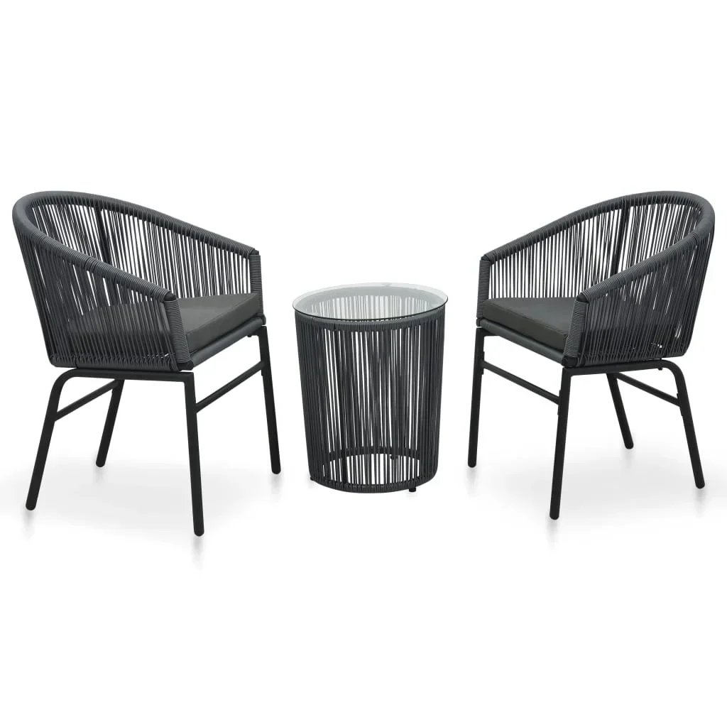 MyGreenearth Outdoor Patio Seating Set 2 Chairs 1 Table Black