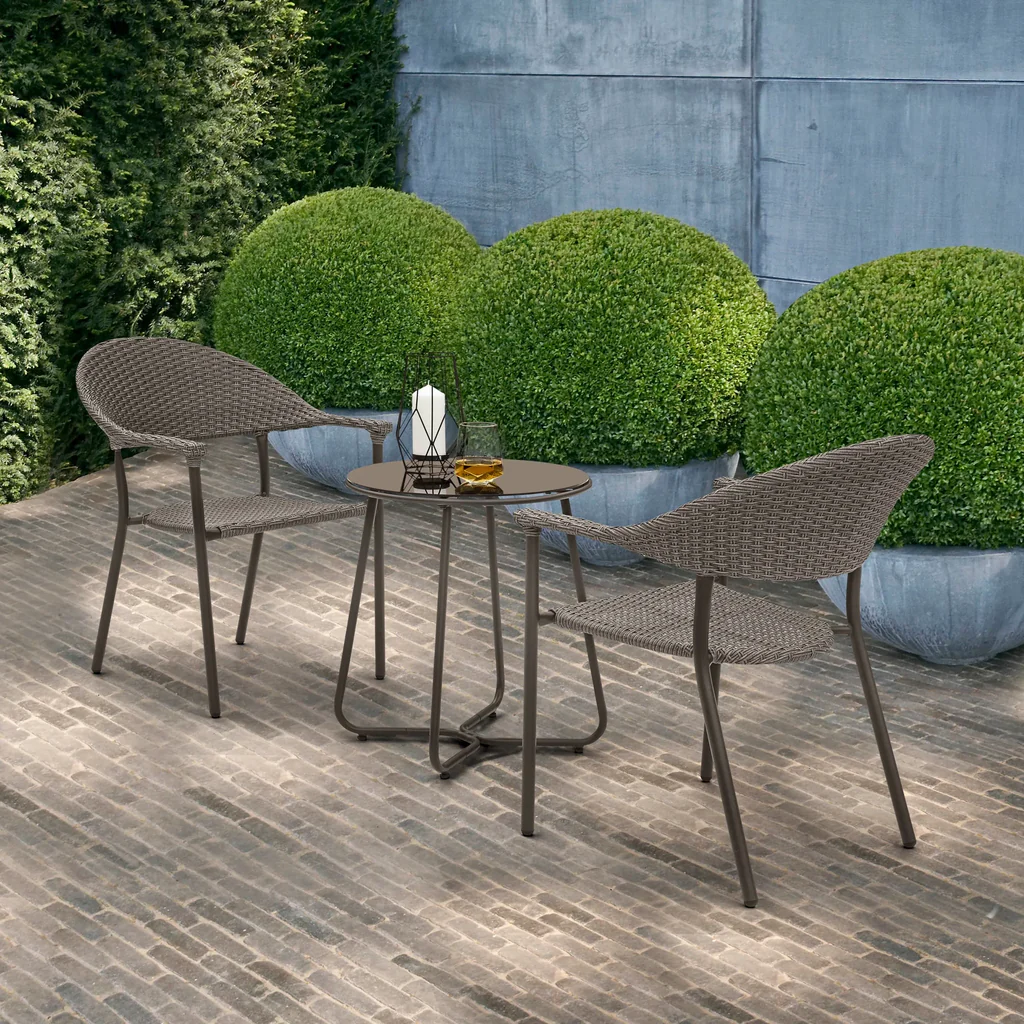 MyGreenearth Outdoor Patio Seating Set 2 Chairs and 1 Table Set (Brown)