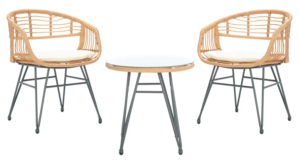 MyGreenearth Outdoor Patio Seating Set 2 Chairs and 1 Table Set (Honey)