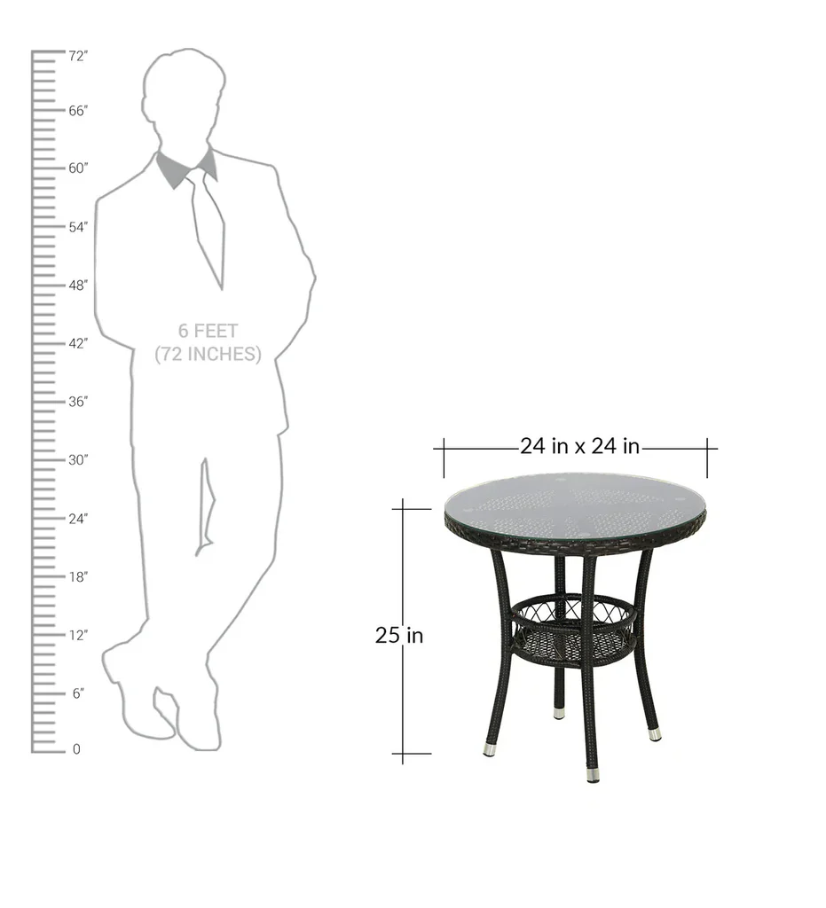 MyGreenearth Outdoor Patio Seating Set 2 Chairs and 1 Table Set (Black)