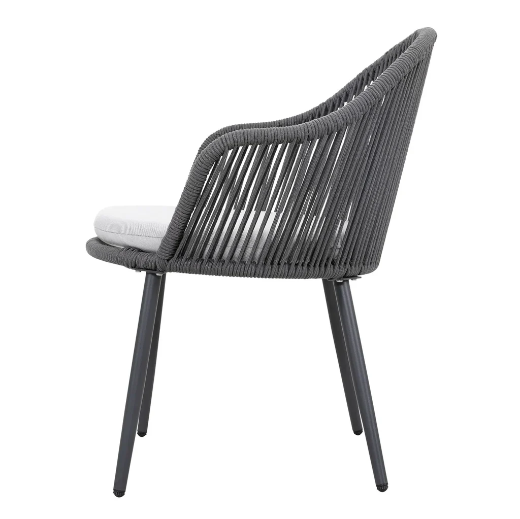 MyGreenearth Outdoor Patio Seating Set 2 Chairs and 1 Table Set (Grey) Braided & Rope